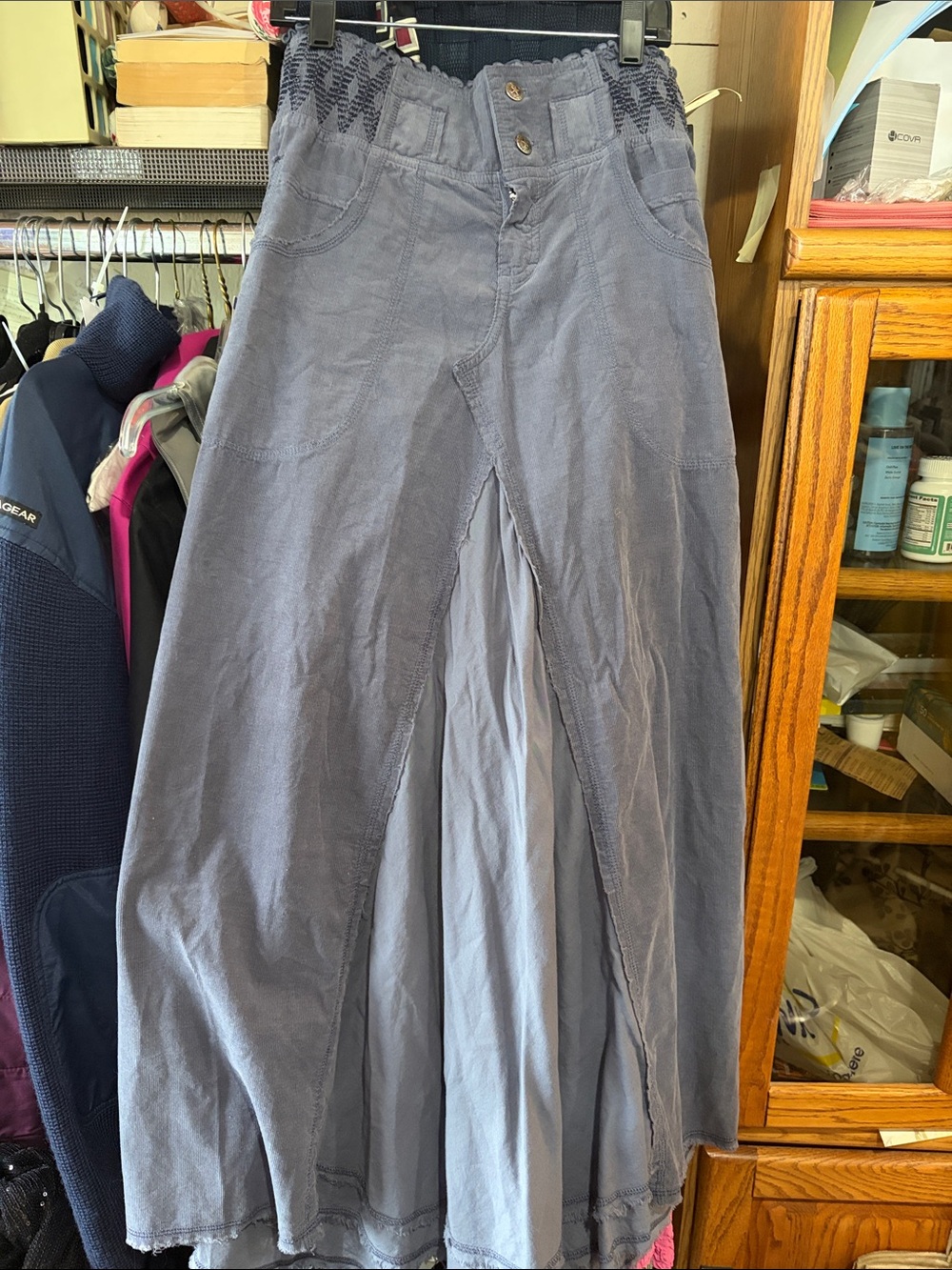 Women’s hard tail Casual skirt Cotton in Slate Blue way cutter then pics
